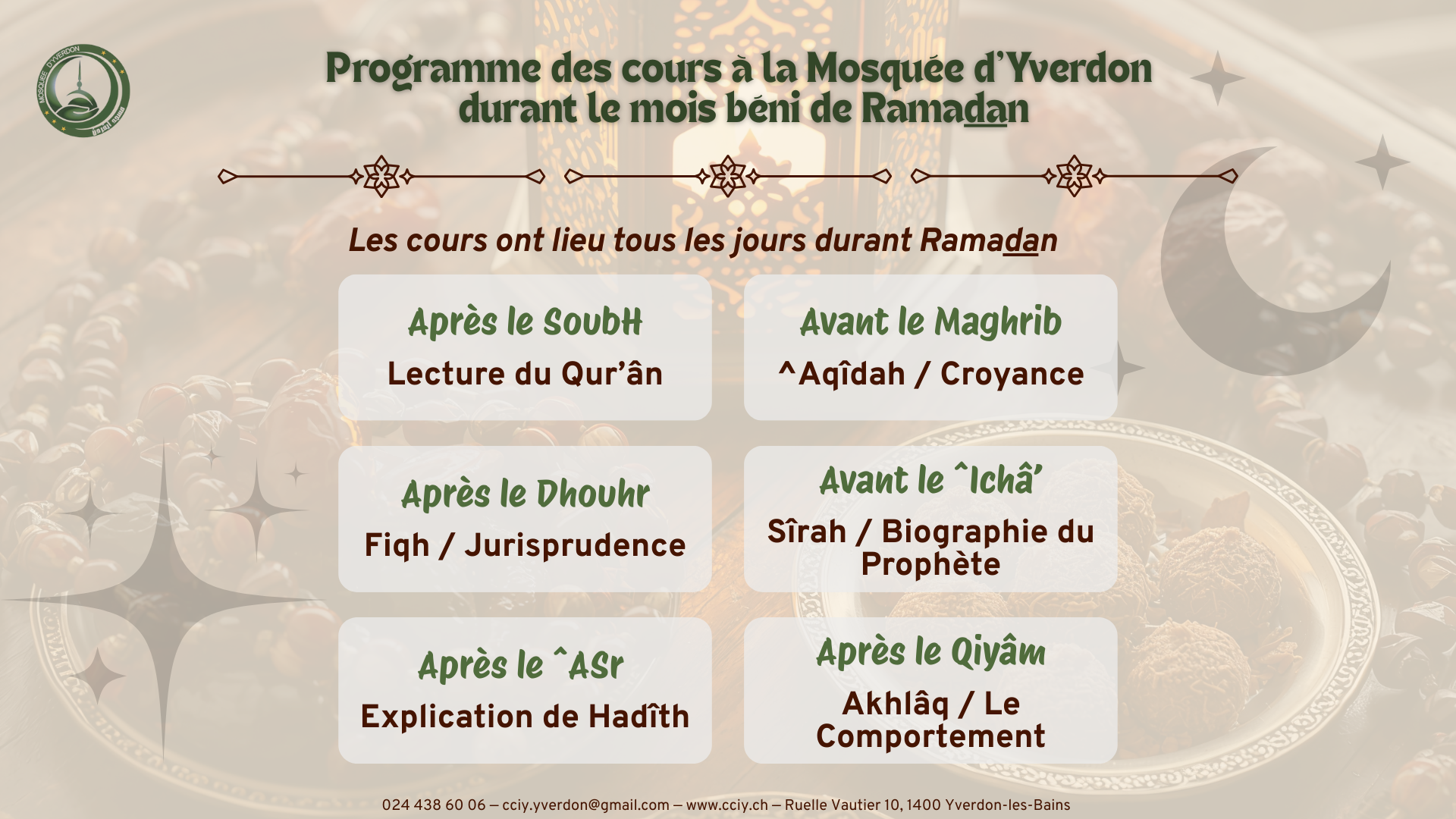Programme des cours