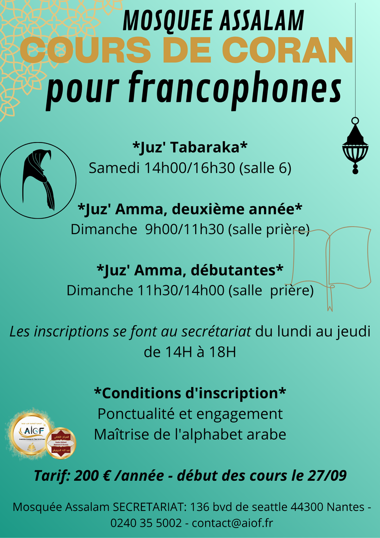 cours Coran femmes pour FRANCOPHONES