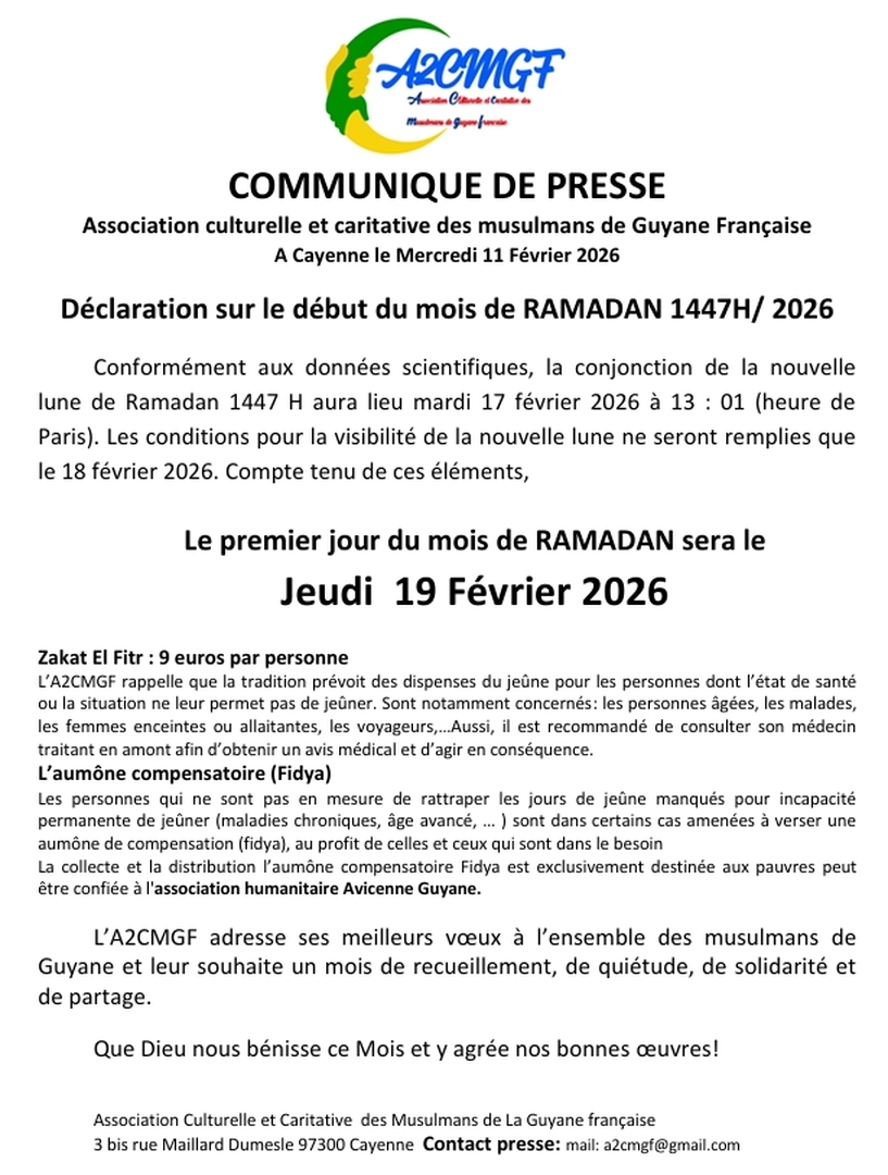 Jeudi 19 Février 1er jour du Ramadan