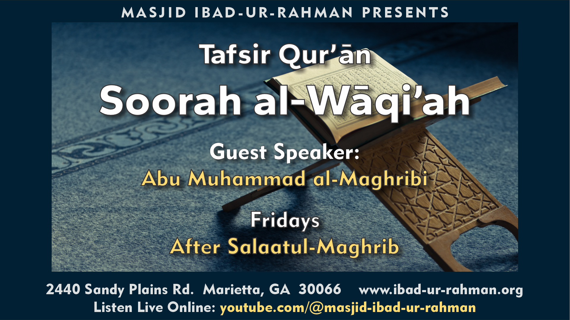 Fridays Tafsir Soorah al-Waqiah