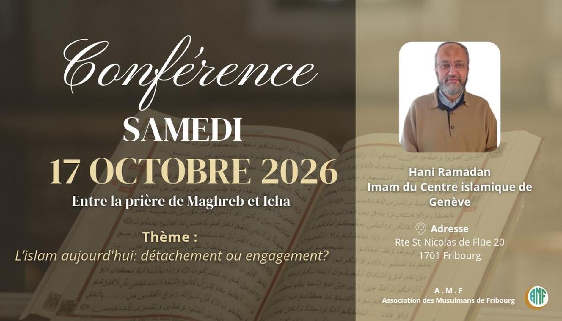 Conférence samedi 17.10.2026 à19h00