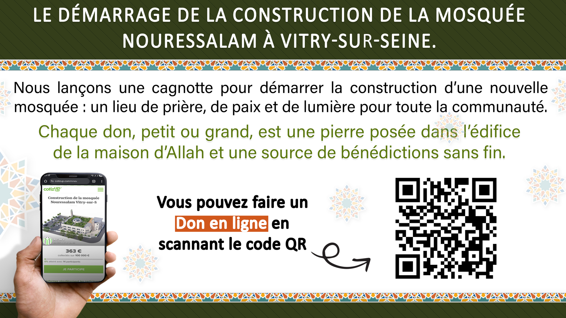 la construction de la mosquée