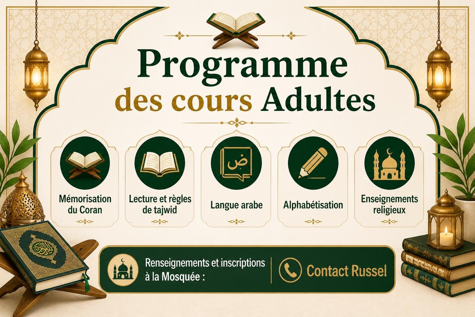 Programme cours adultes