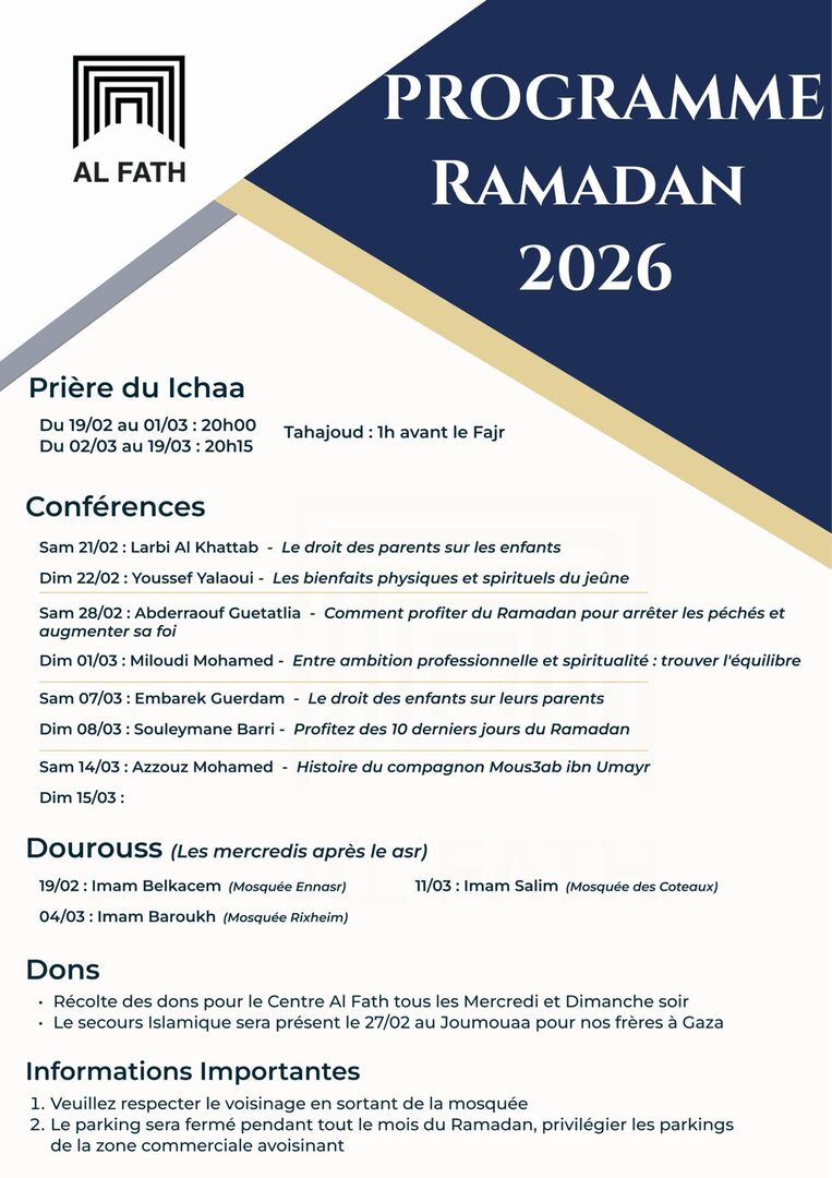 Programme du Ramadan