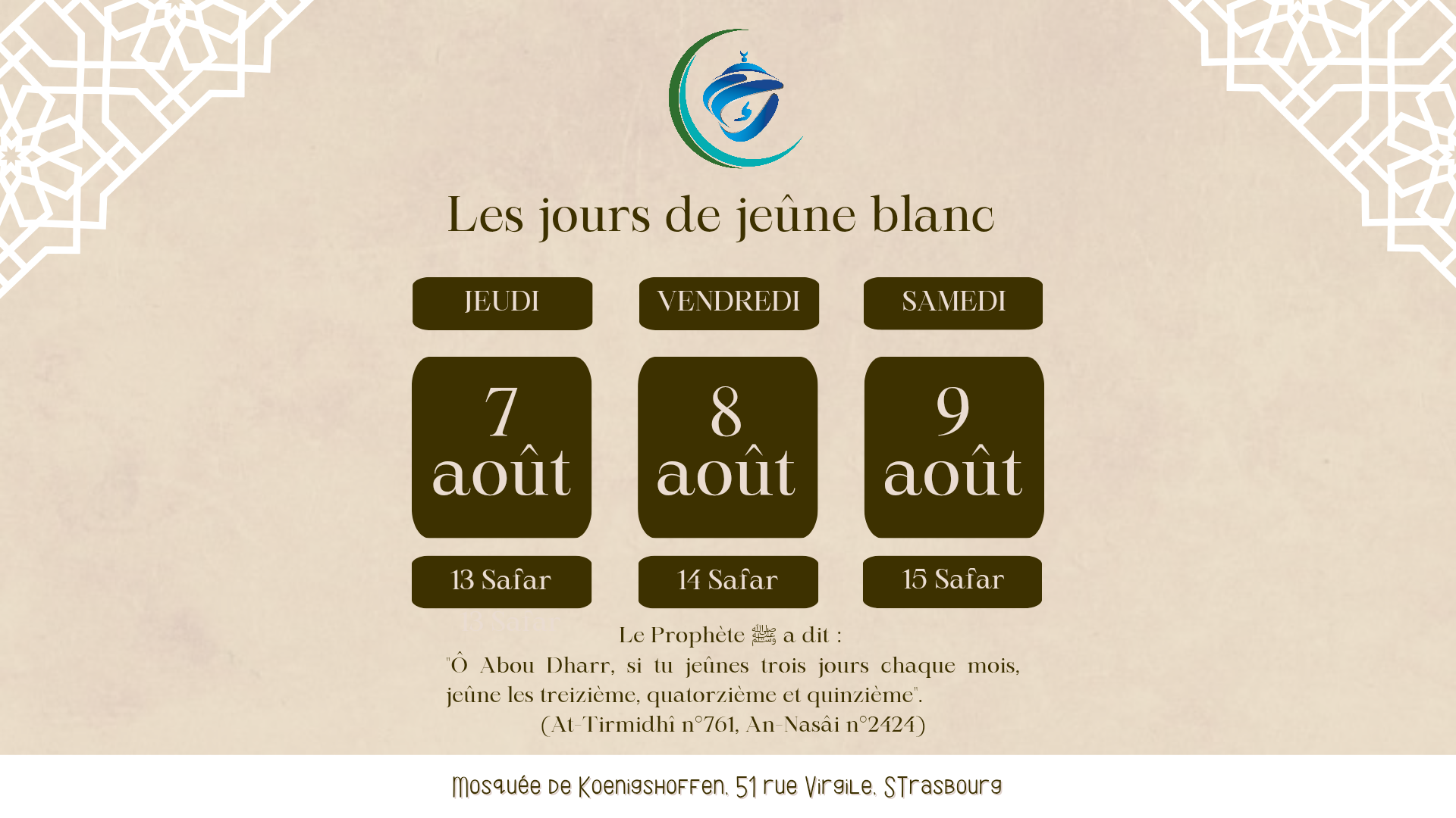 Les jours de jeûne approchent !