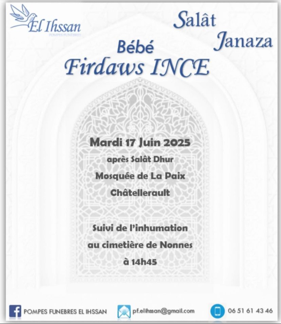 AVIS DE DÉCÈS / SALÂT JANAZA