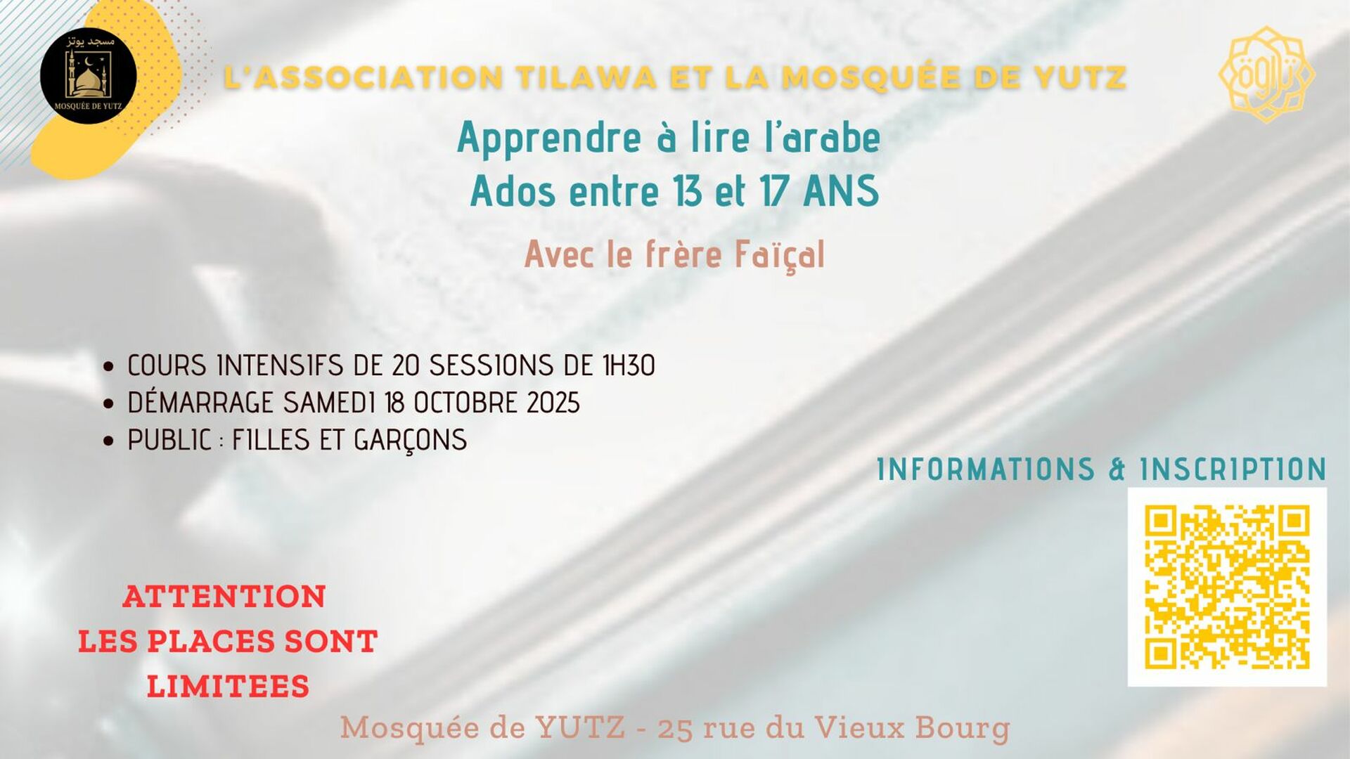 Apprendre à lire l'arabe pour ados