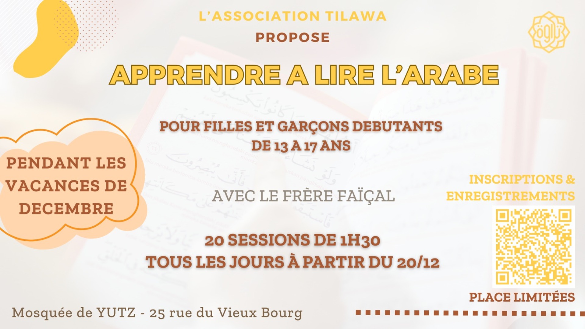 Apprendre à lire l'arabe "13 à 17 ans"