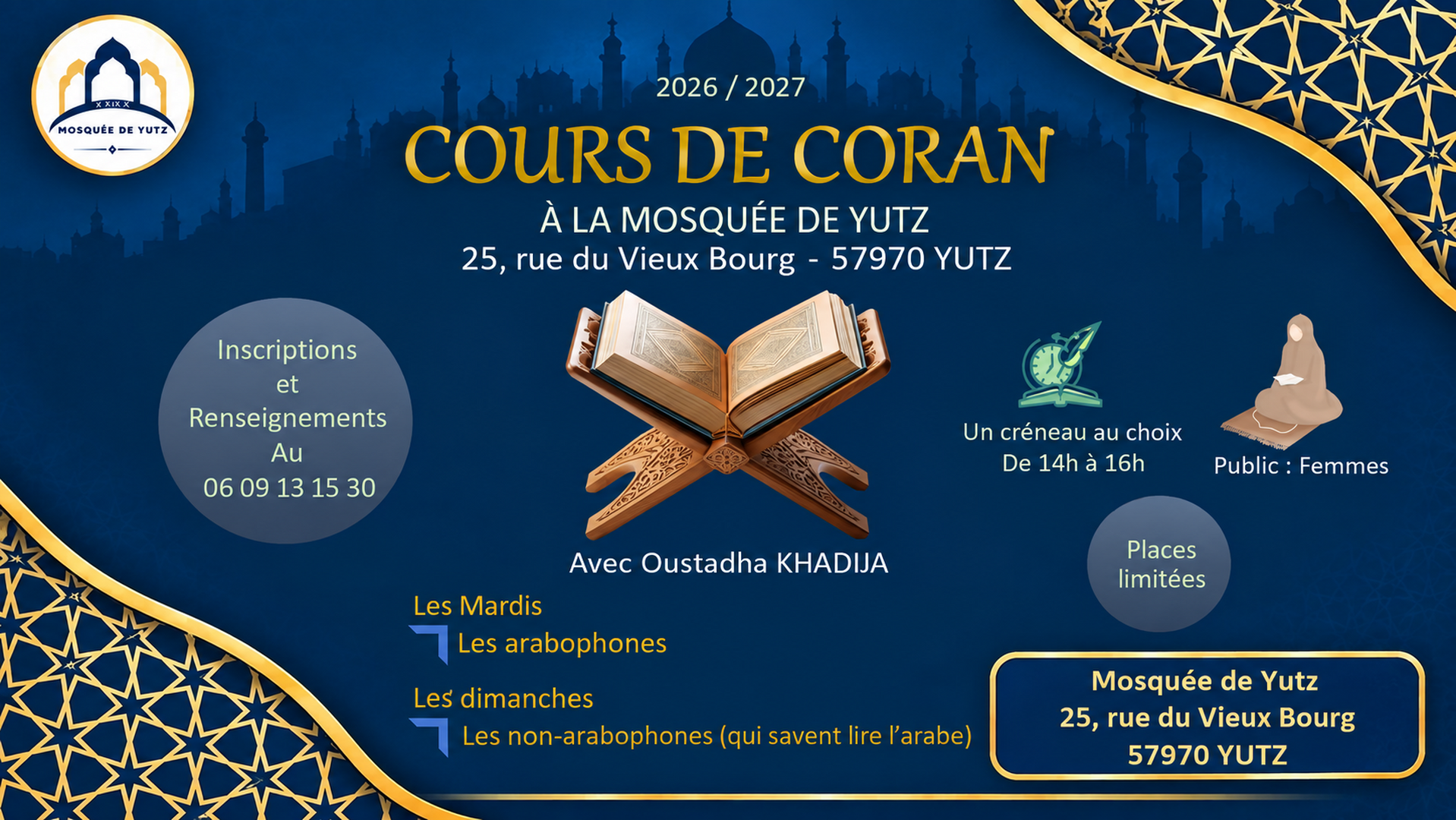 Cours de coran " Femmes "