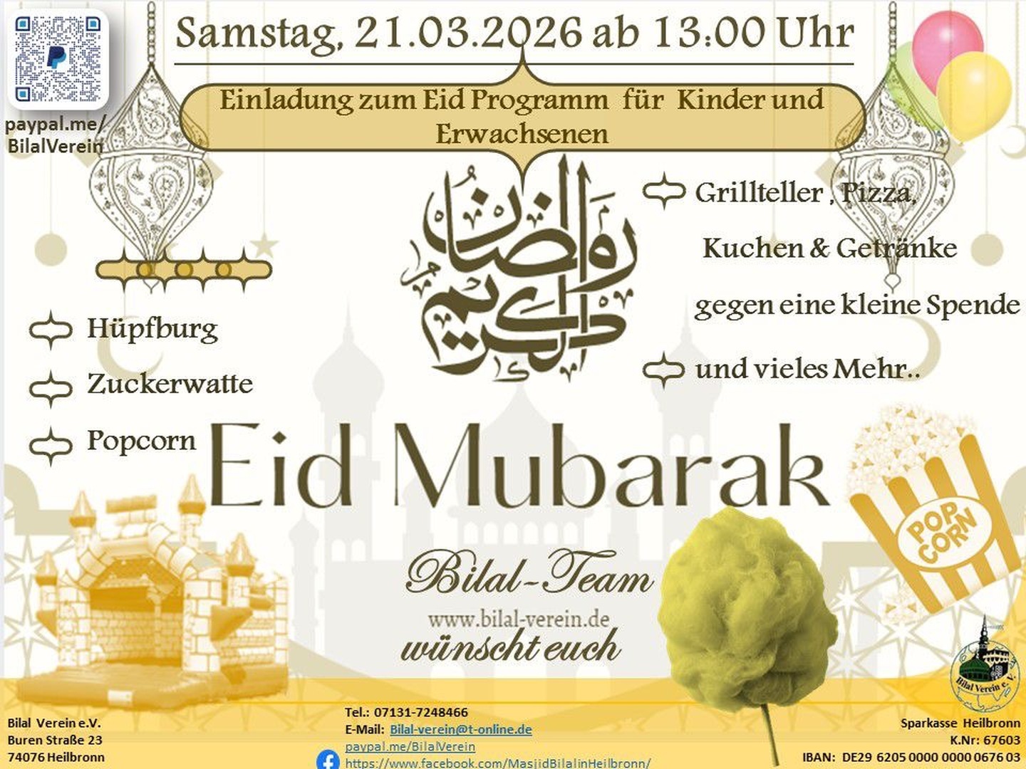 Eid-Fest, Samstag, 21.03. ab 13:00 Uhr