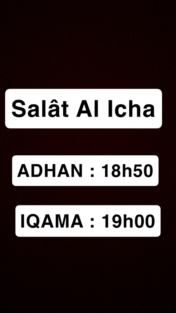 Heure fixe de la prière d’al icha