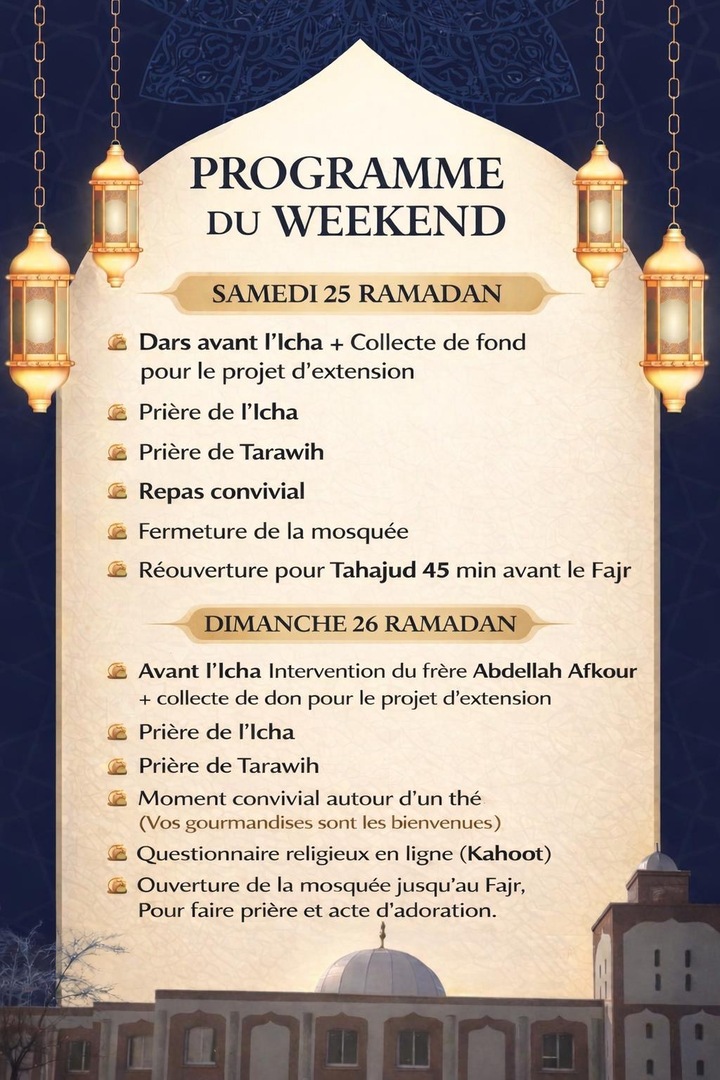 PROGRAMME DU WEEK-END