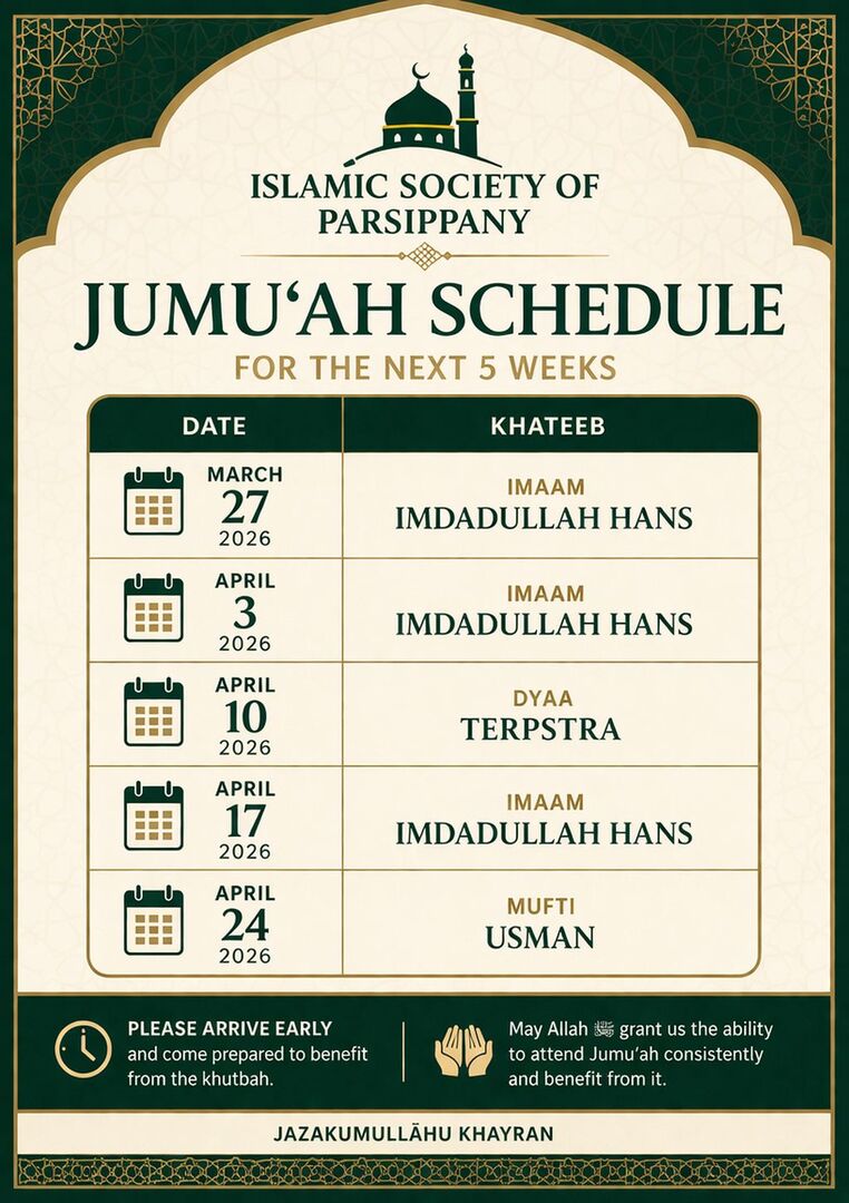 Jumu'ah schedule