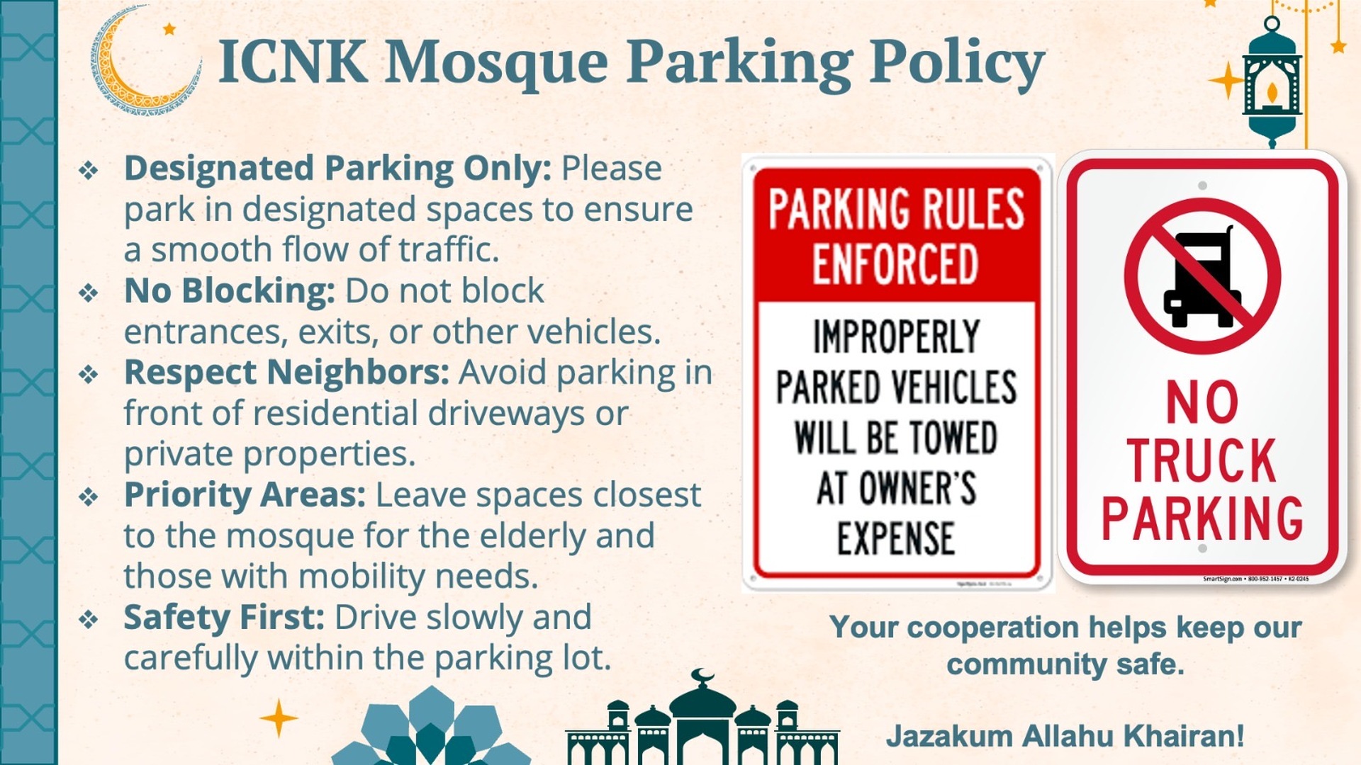No semi trucks Parking