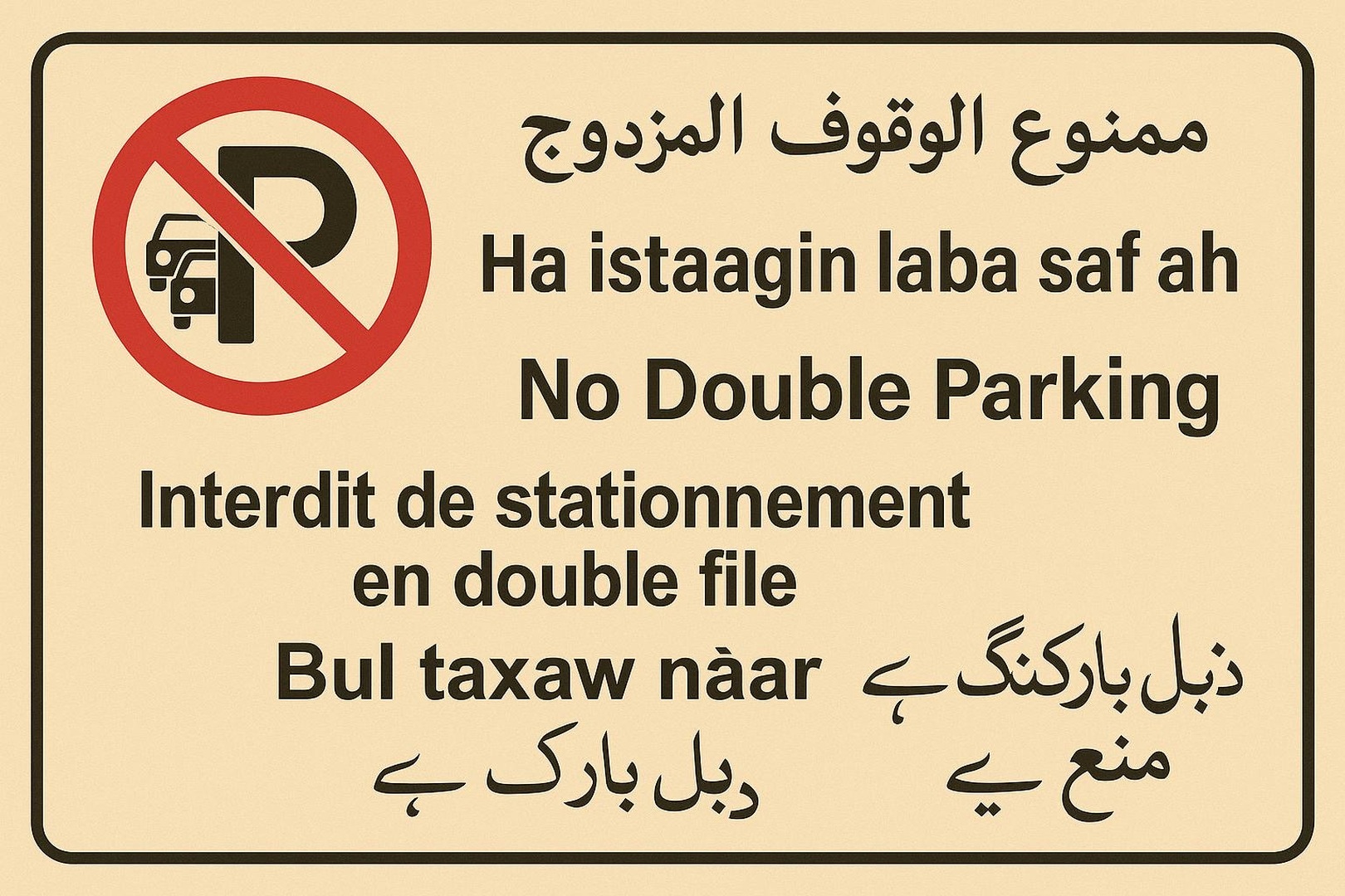 No double parking