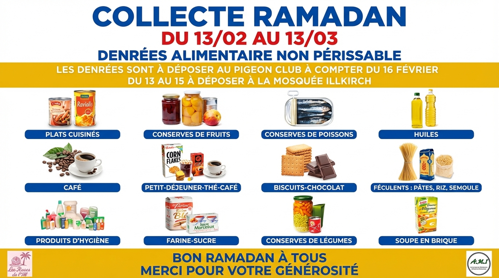 Collecte alimentaire Ramadan 1447/2026