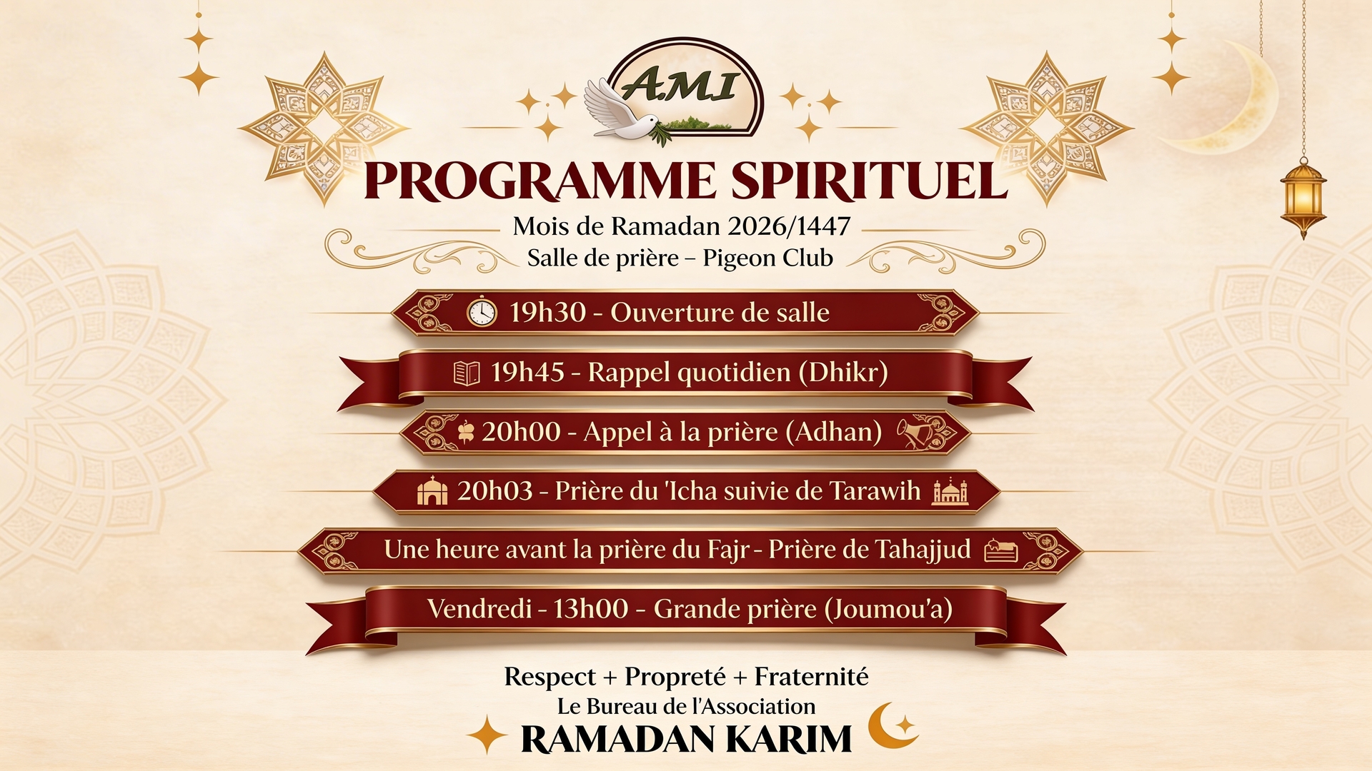 Programme Spirituel - Ramadan 2026