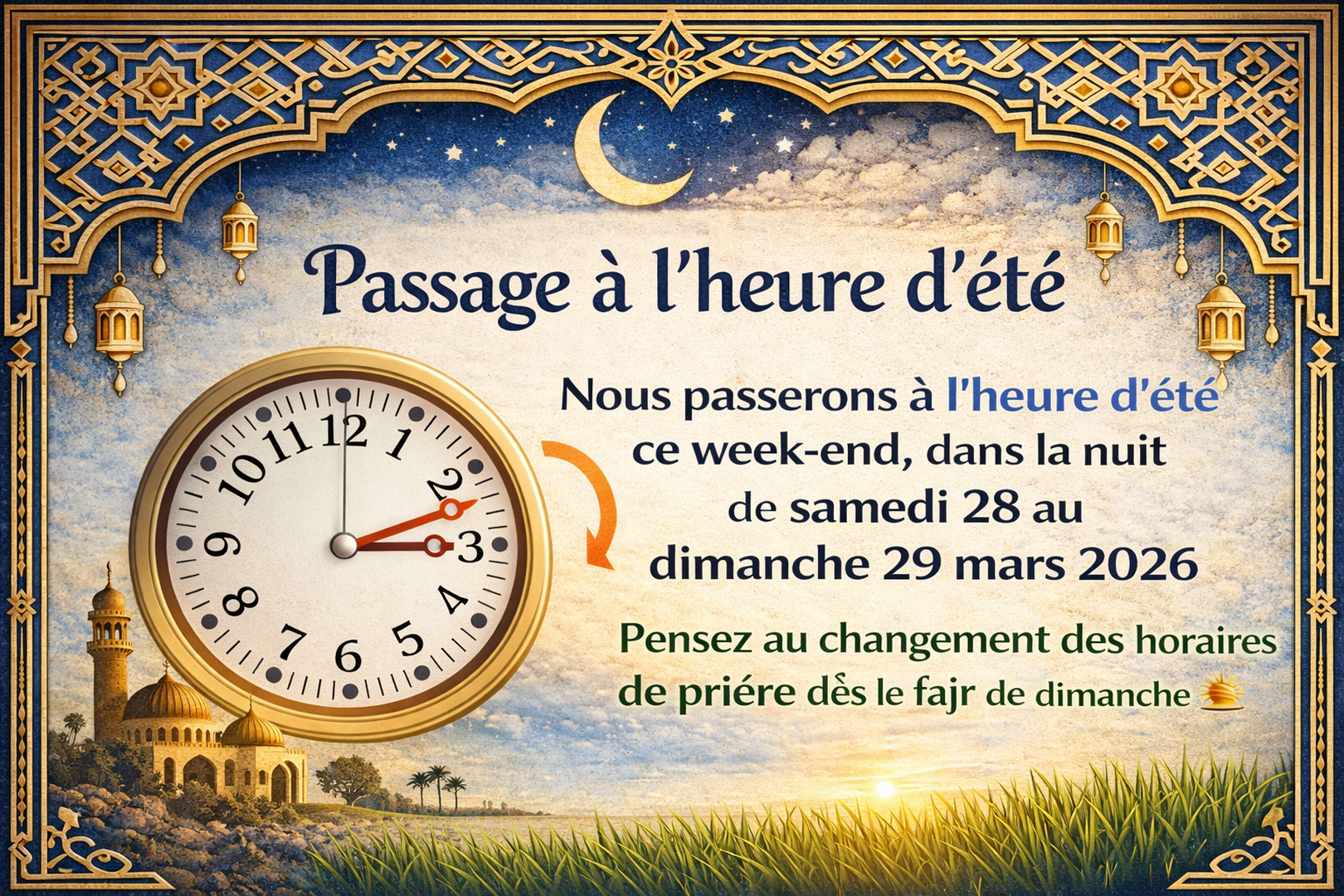 Changement horaire été