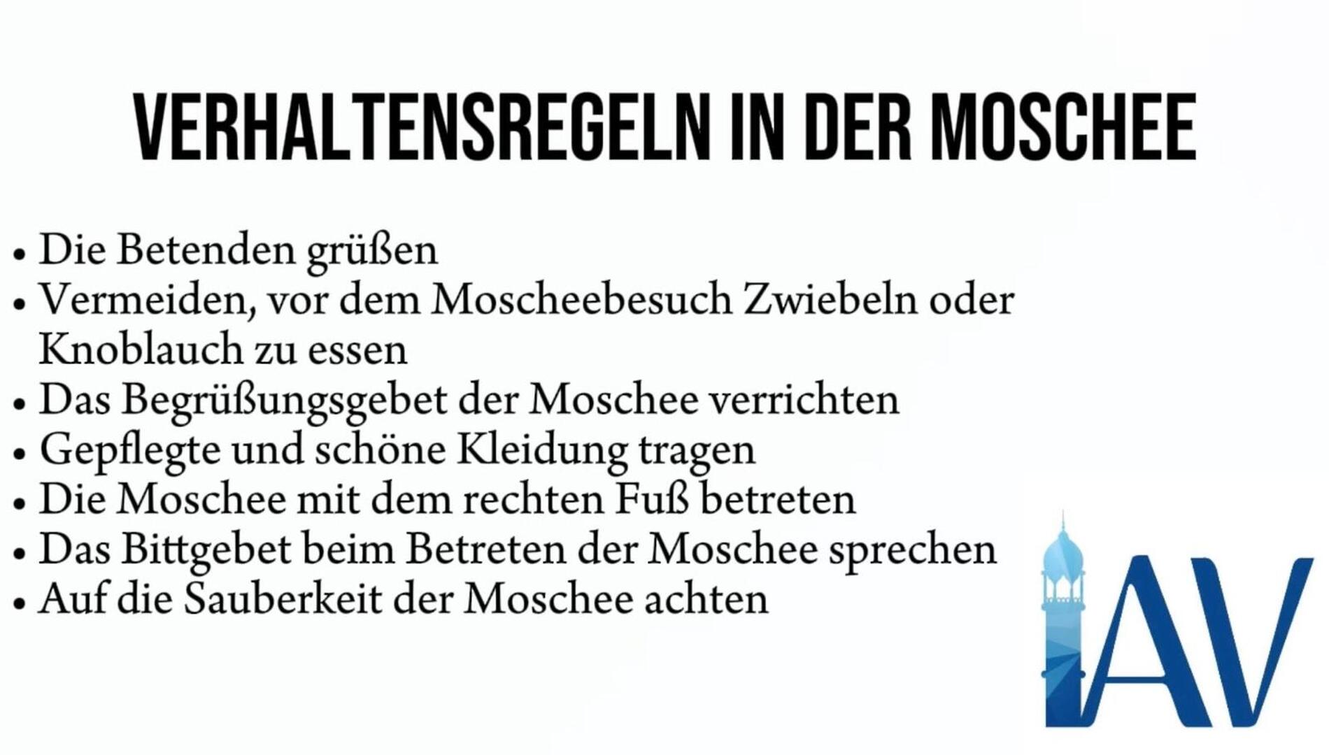 Verhaltensregeln in der Moschee 1