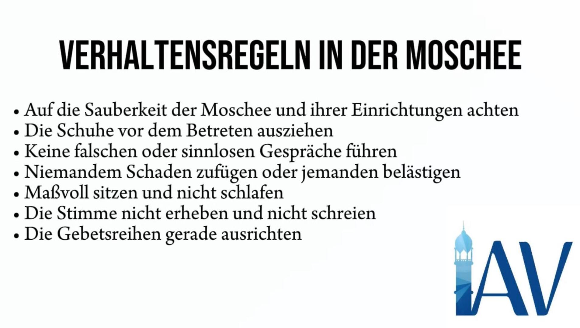 Verhaltensregeln in der Moschee 2