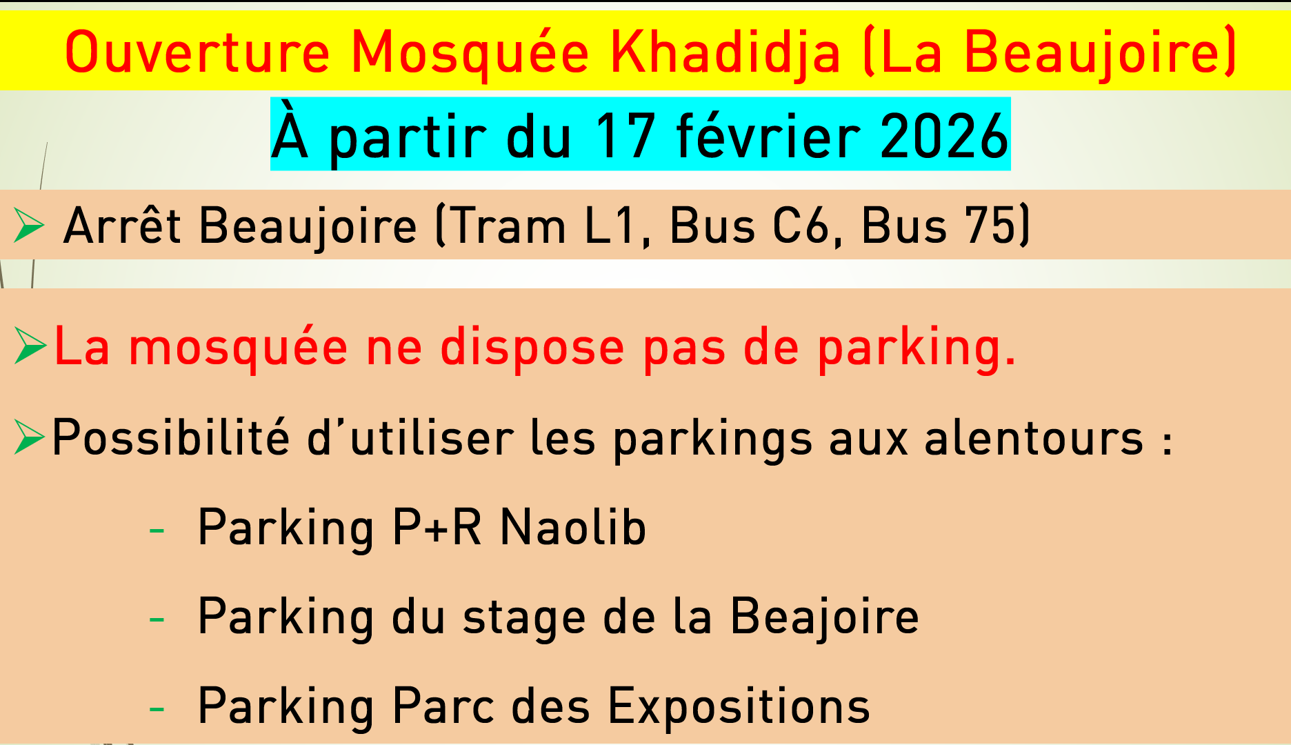 Ouverture Mosquée