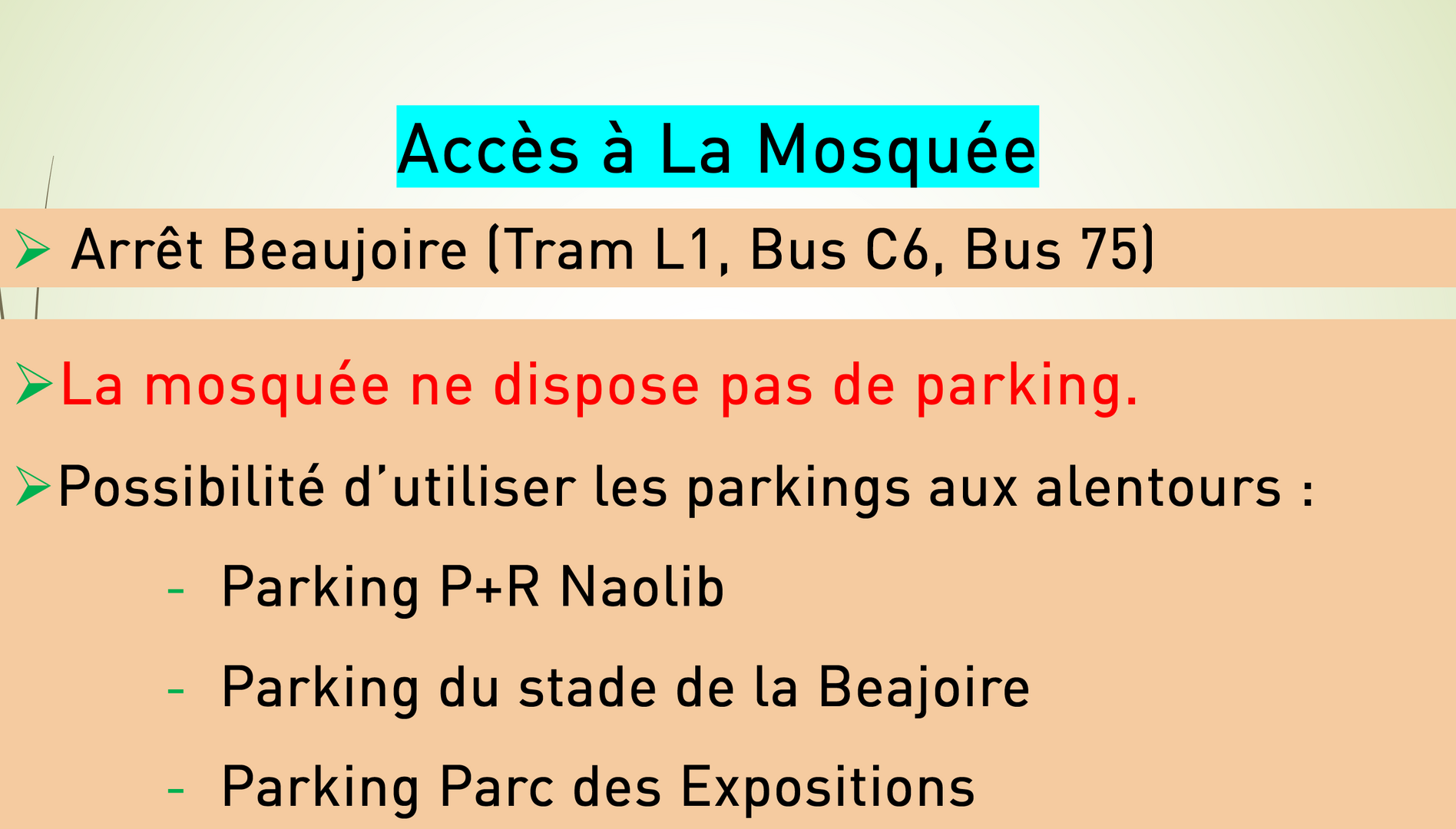 Accès mosquée