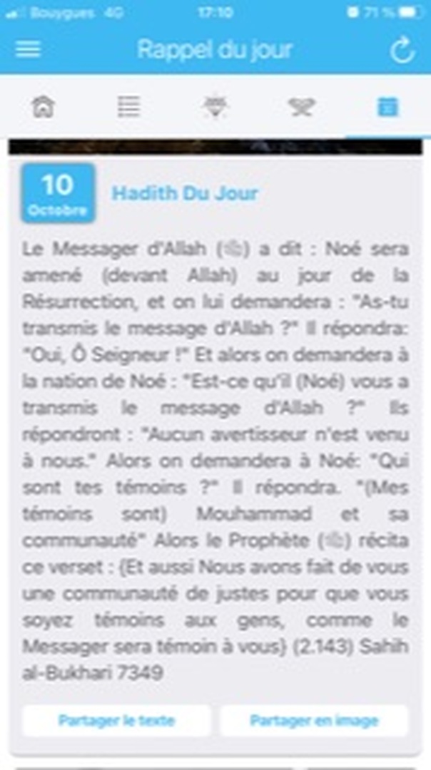 Hadith du jour