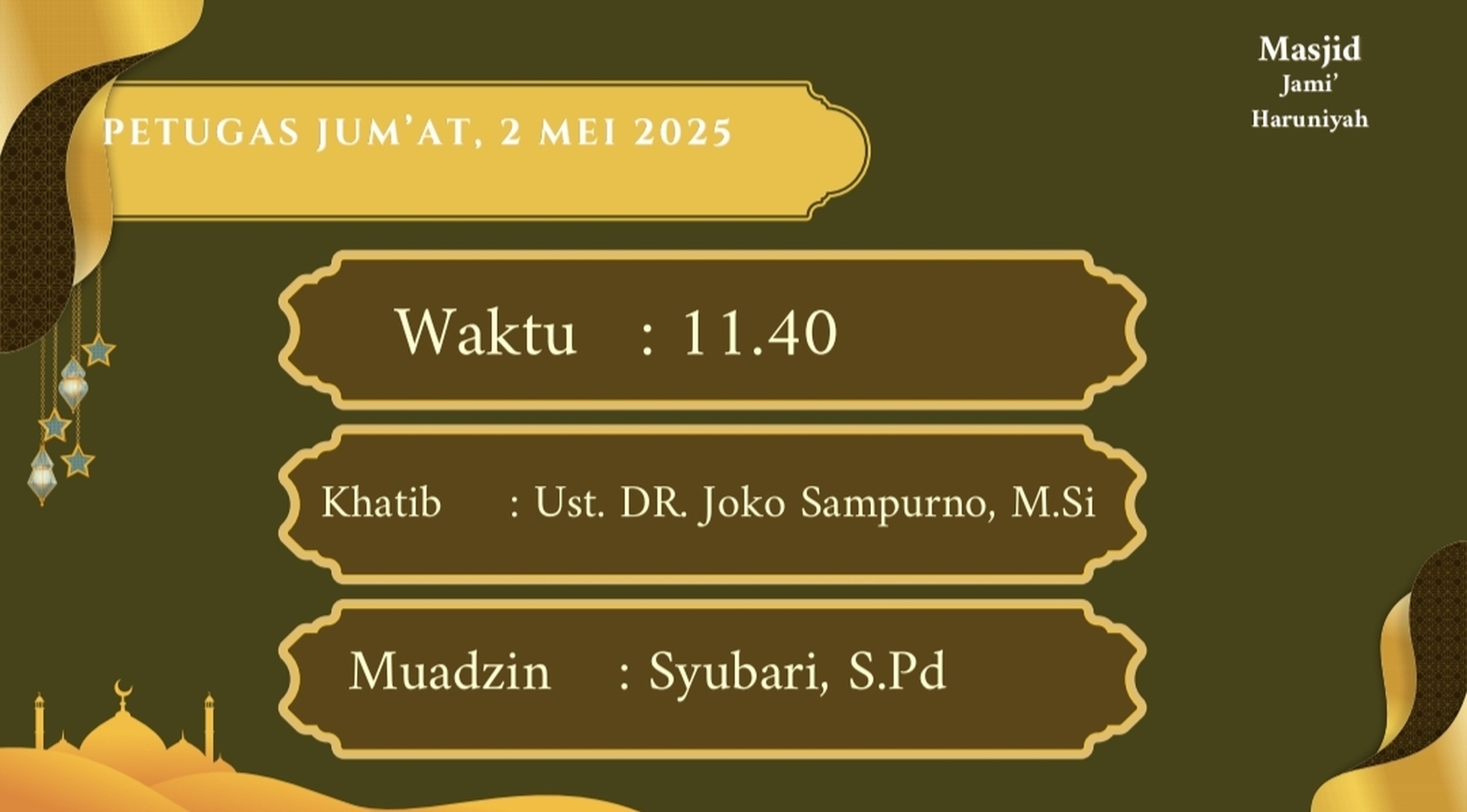 Petugas Sholat Jum'at