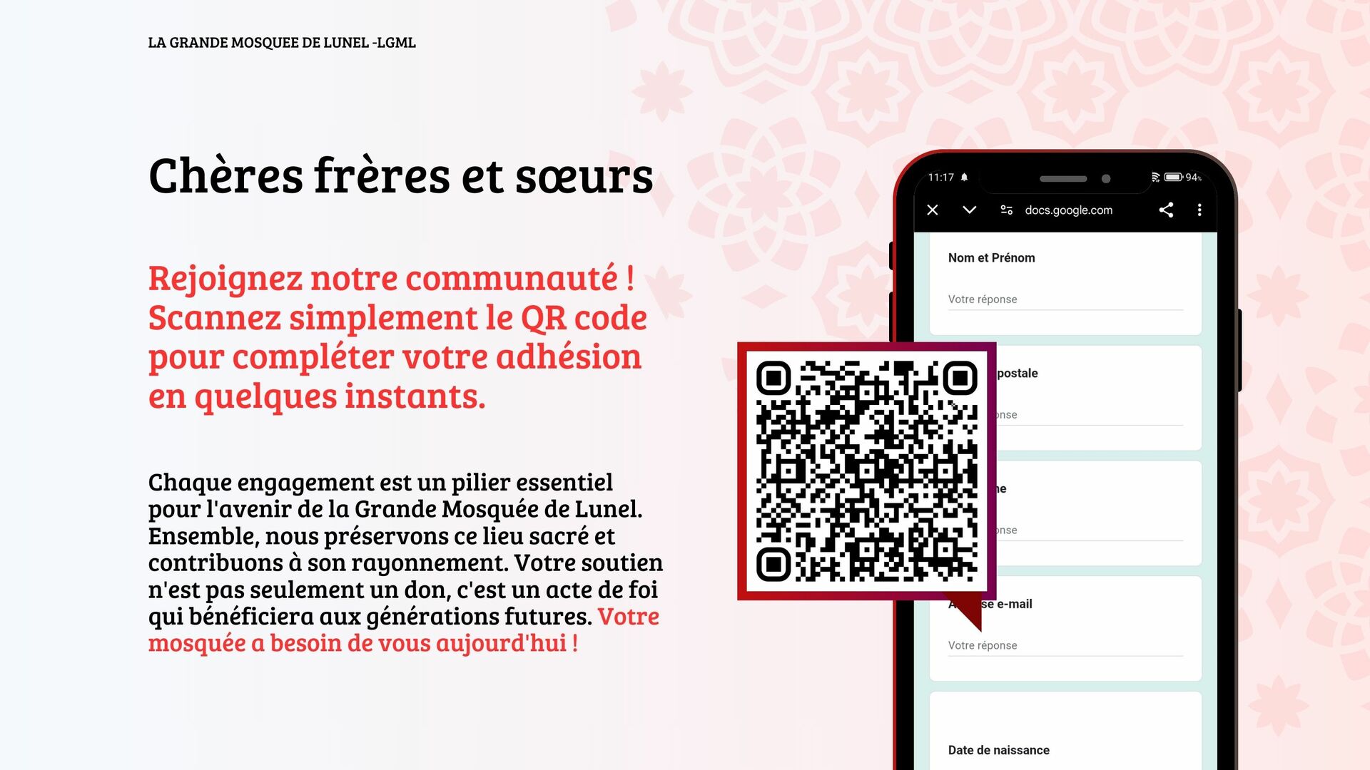 Fiche d'adhésion