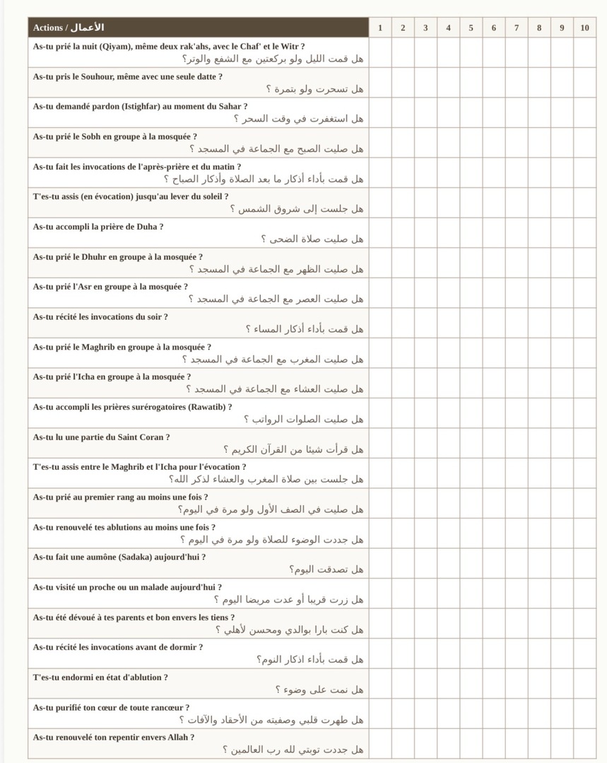 Programme d’adoration Douhl Hijja