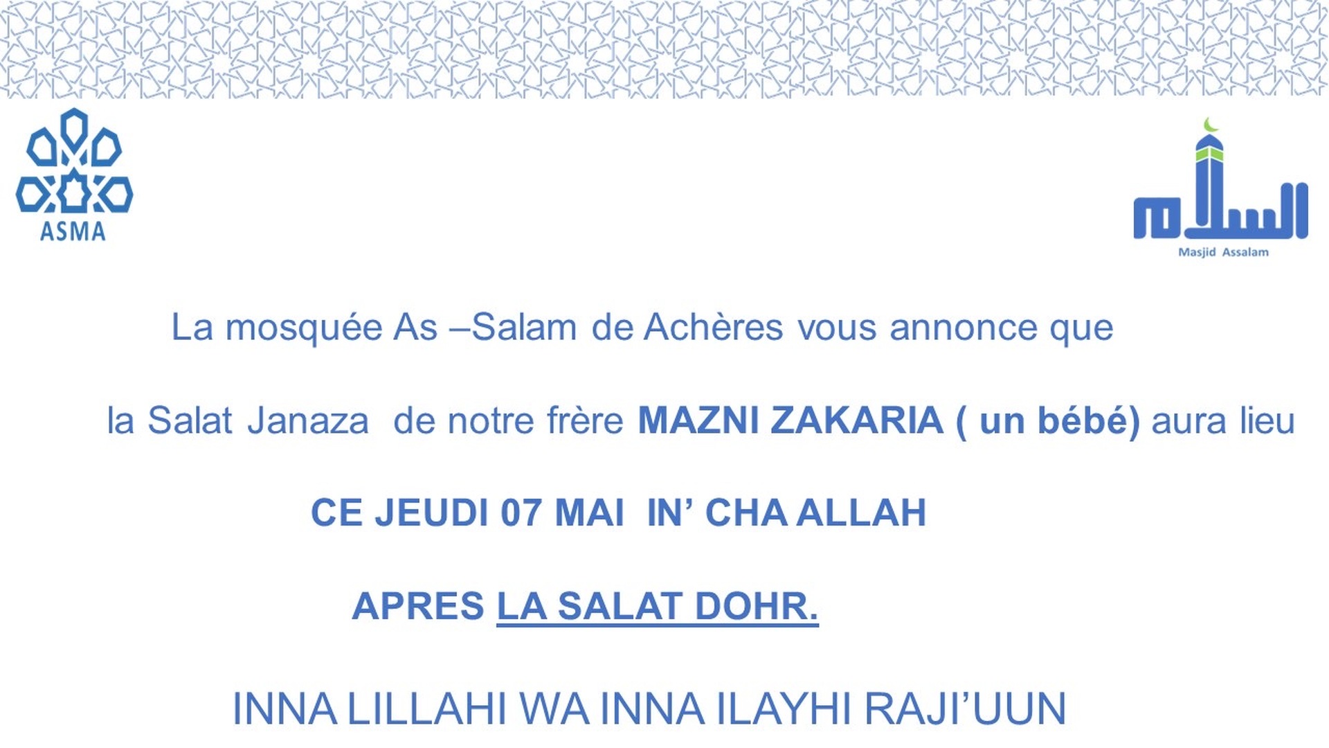 SALAT JANAZA MAZNI ZAKARIA