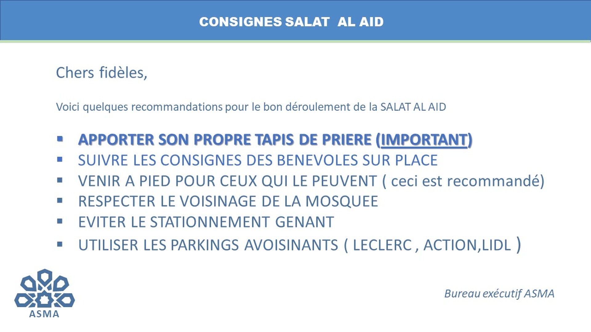 CONSIGNE SALAT AID