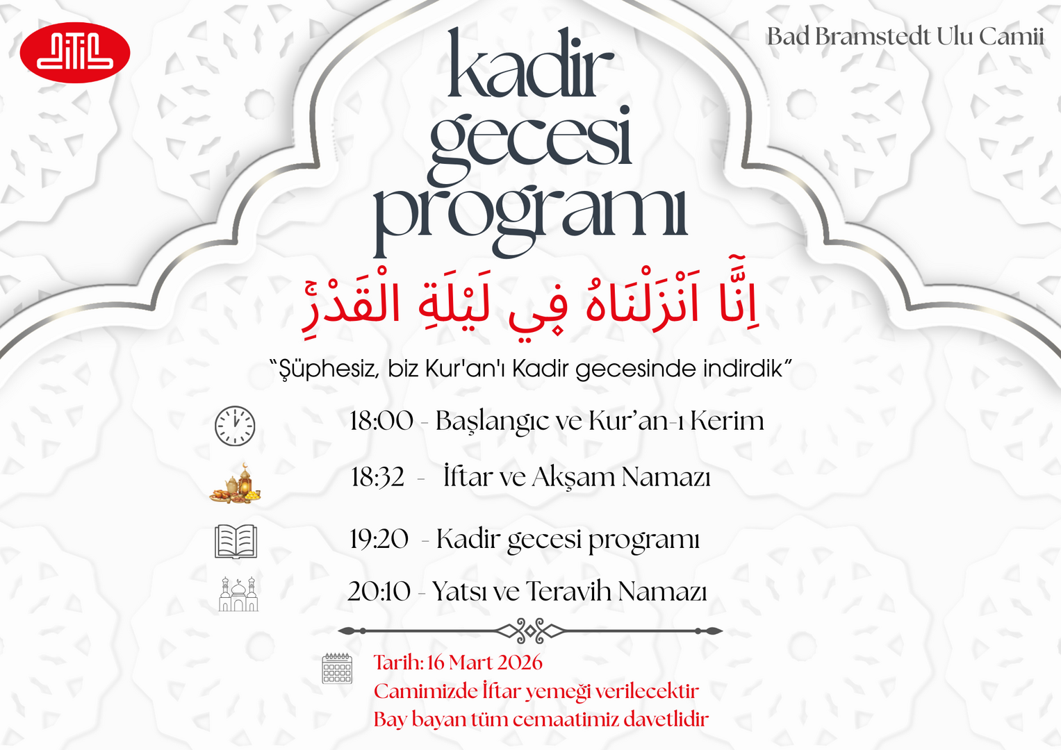 Kadir gecesi programı