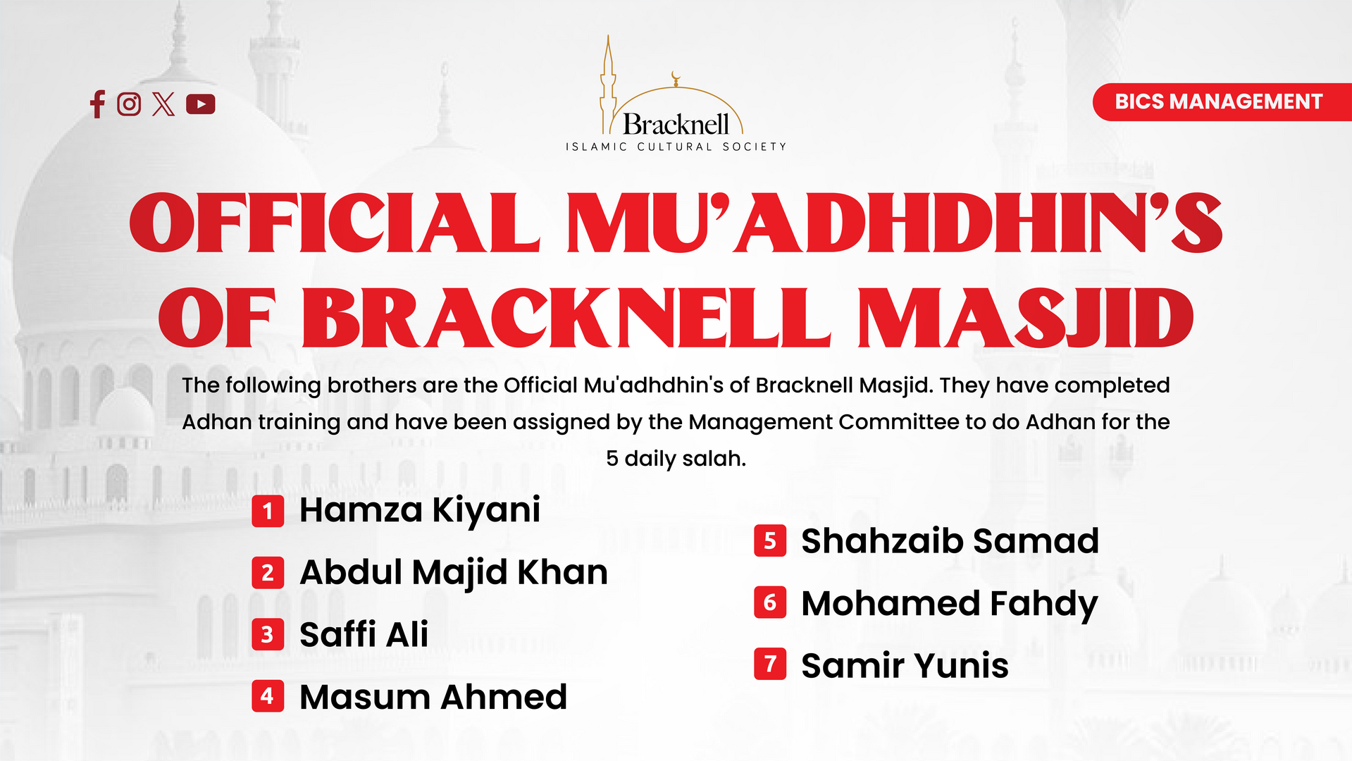 OFFICIAL MU'ADHDHIN'S