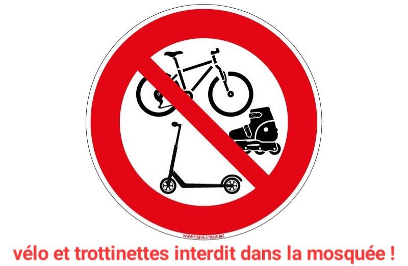 Vélo interdit dans la mosquée