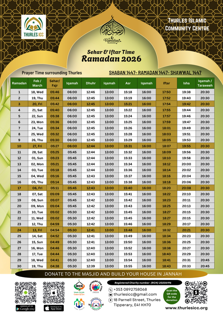 Ramadan Time Table