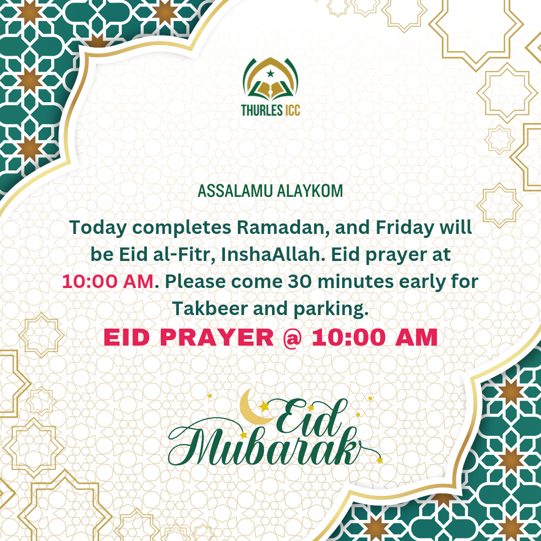 Eid Prayer @ 10AM