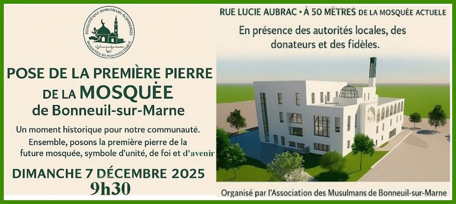 Pose de la première pierre de la mosquée