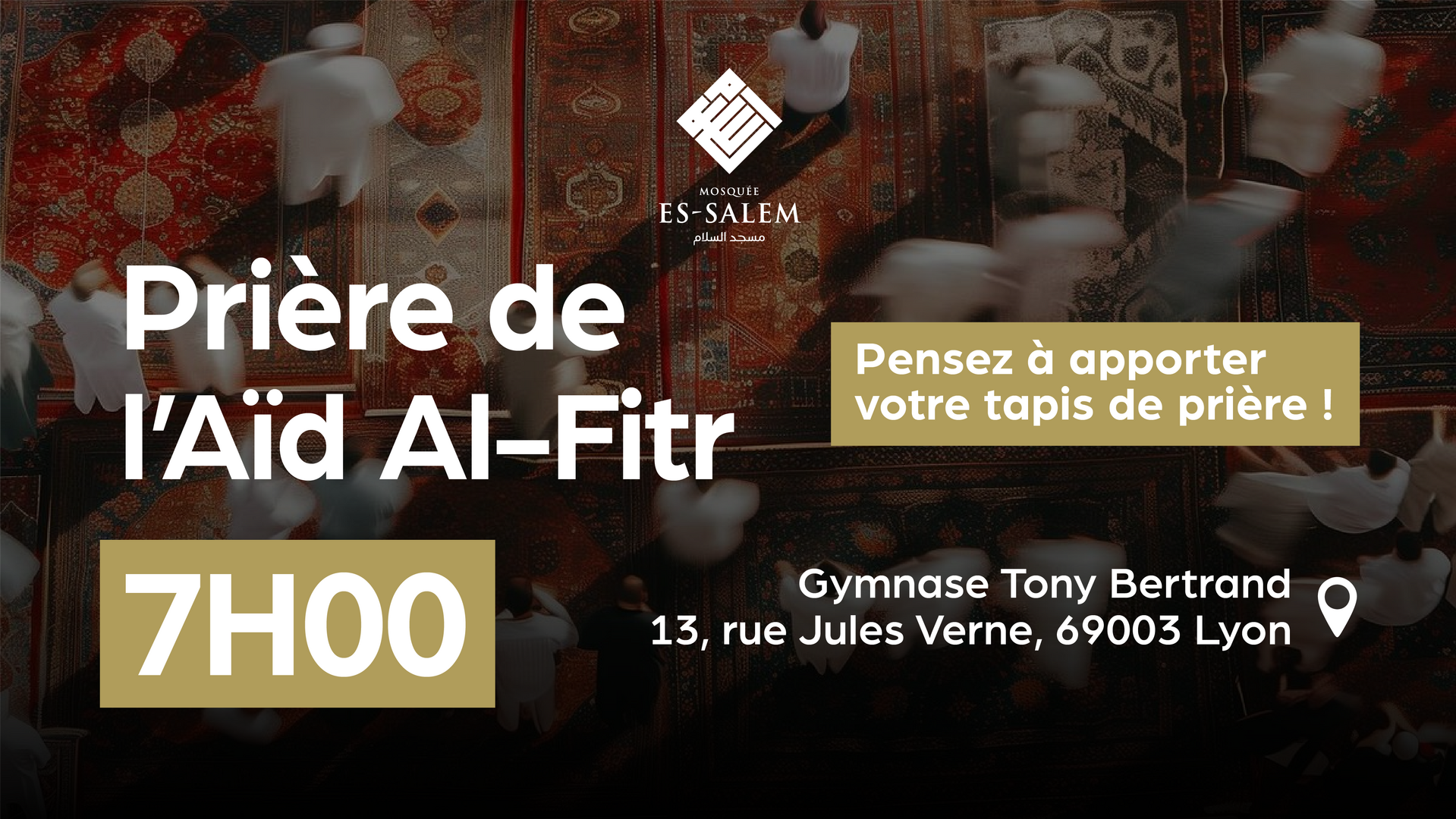 Prière de l'Aïd Al-Fitr à 7h00