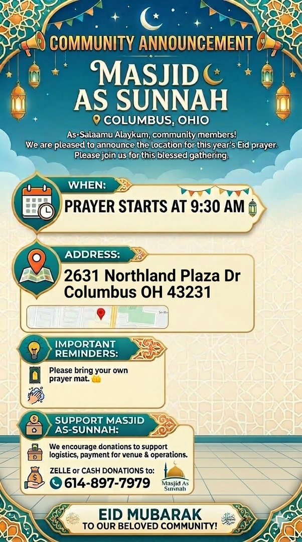 EID PRAYER UPDATE