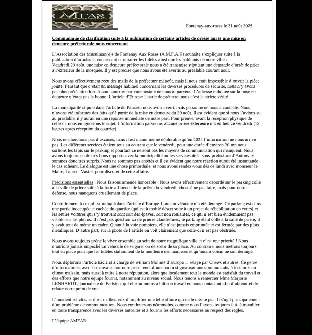 COMMUNIQUÉ