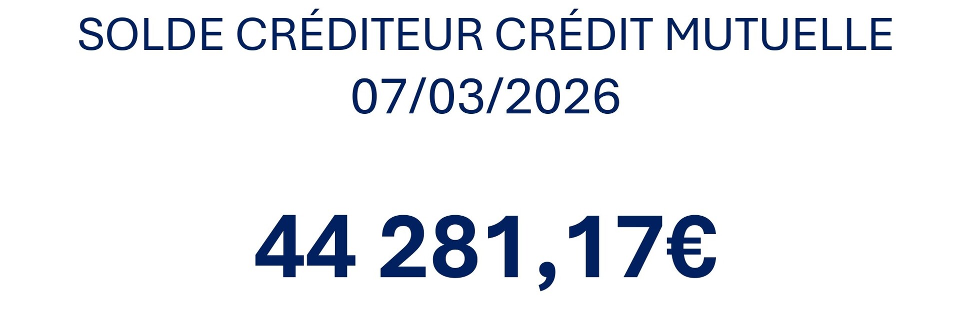 Solde compte en banque  07/03/2026