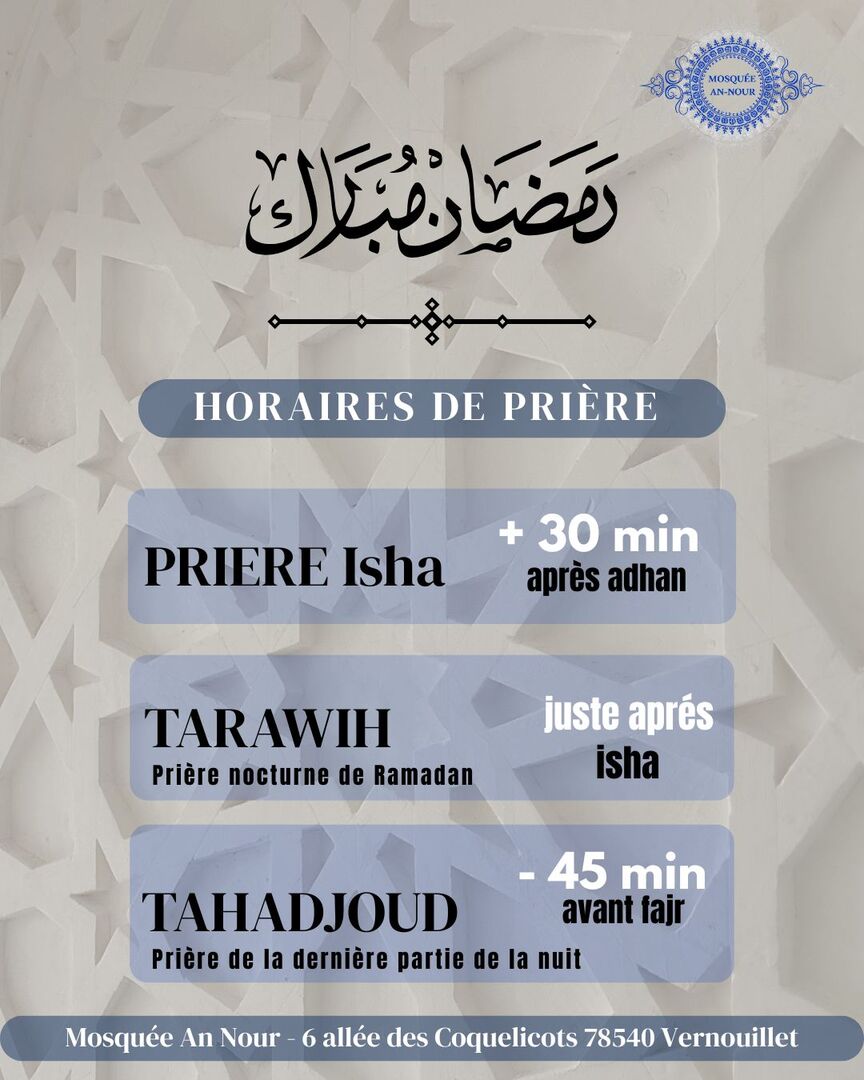 Horaires de prière Radaman