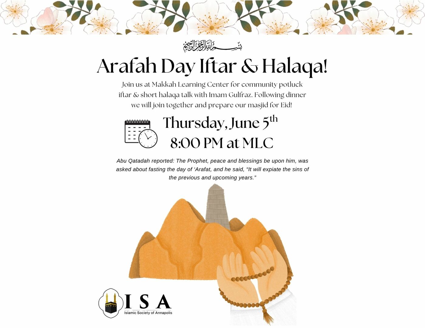 Arafah Day Iftar & Halaqa