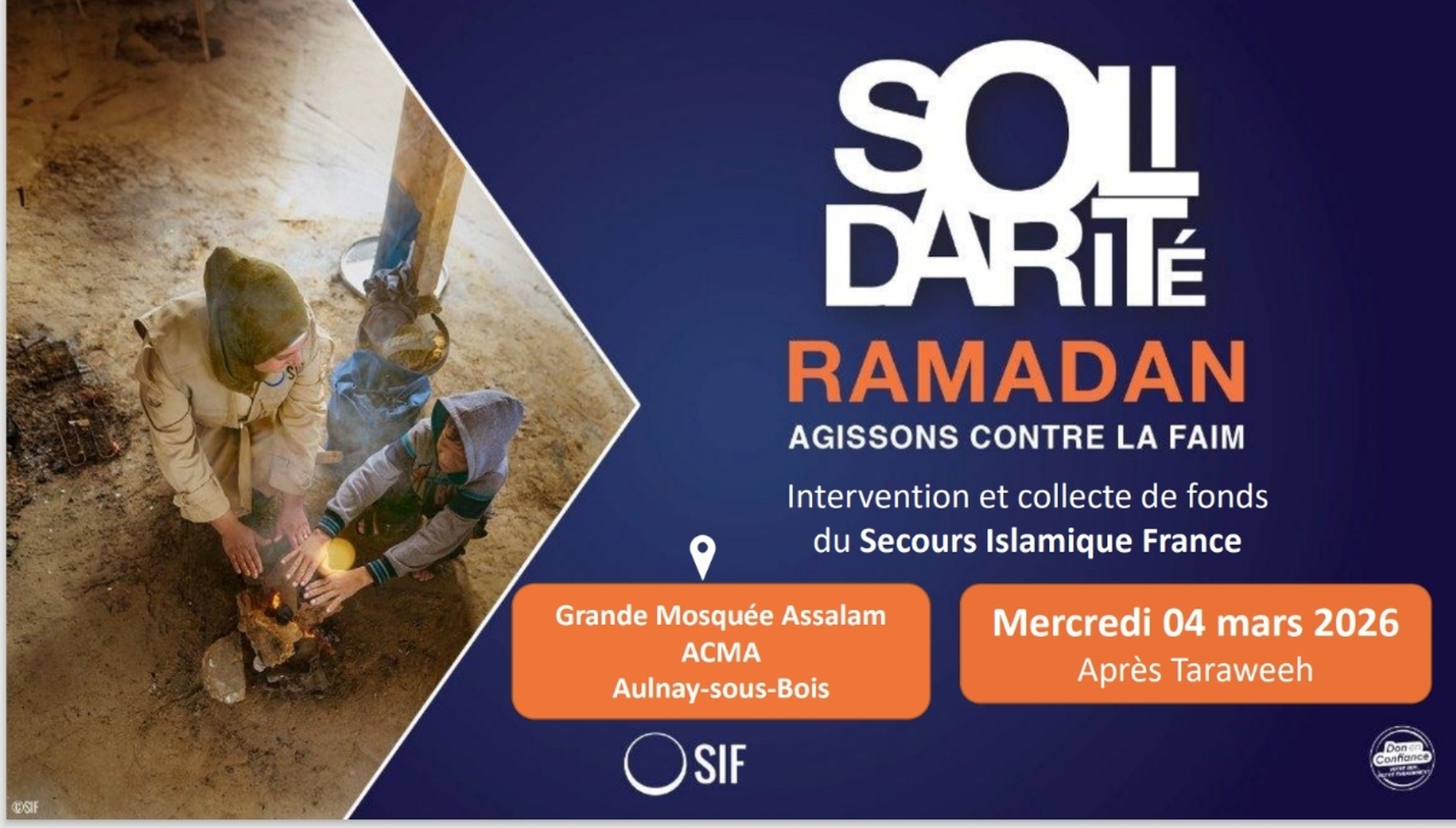 Collecte Solidarité SIF le 04/03/26