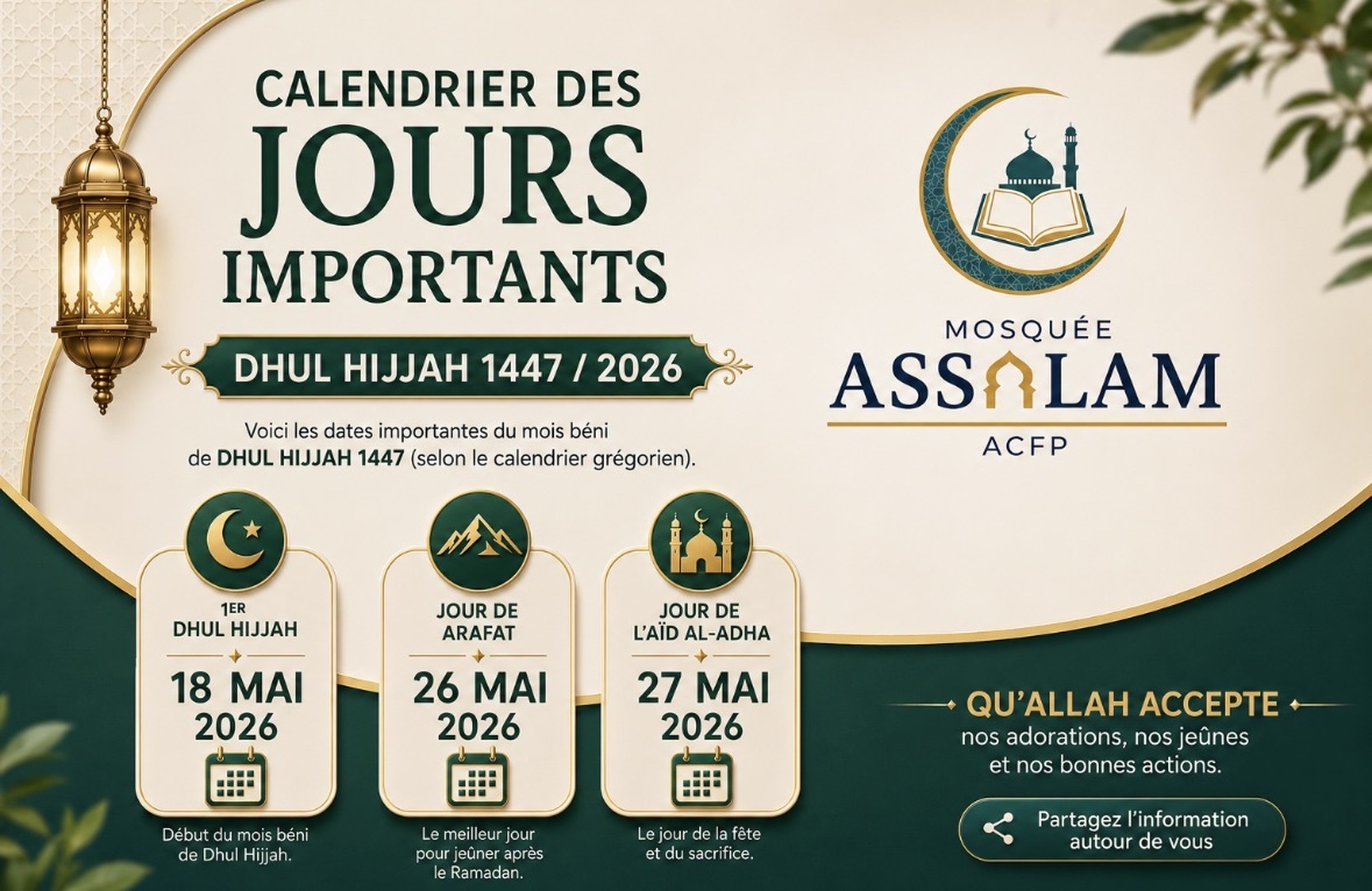 Jours Importants – Dhul Hijjah
