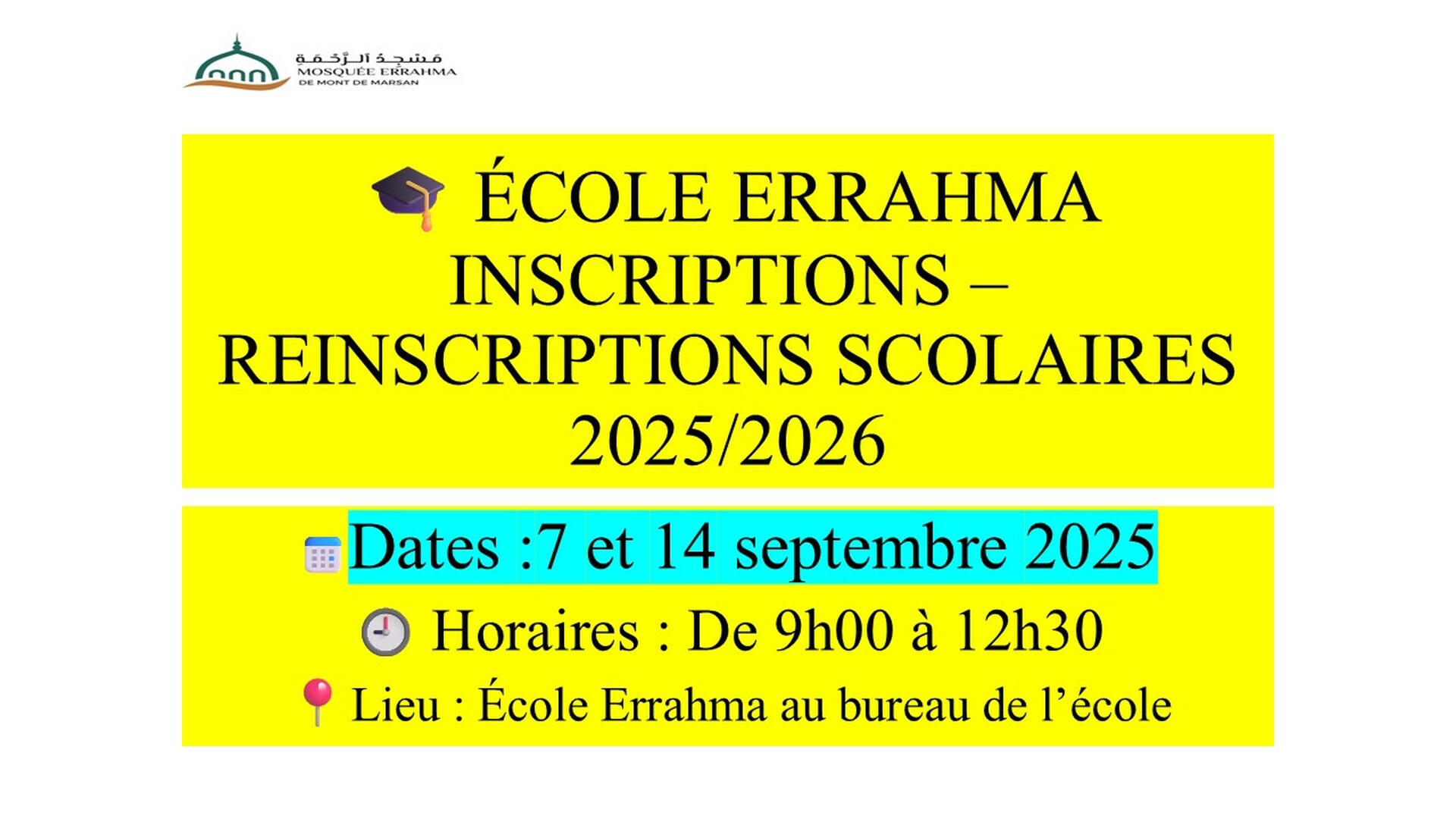 Inscriptions scolaires 2025/2026