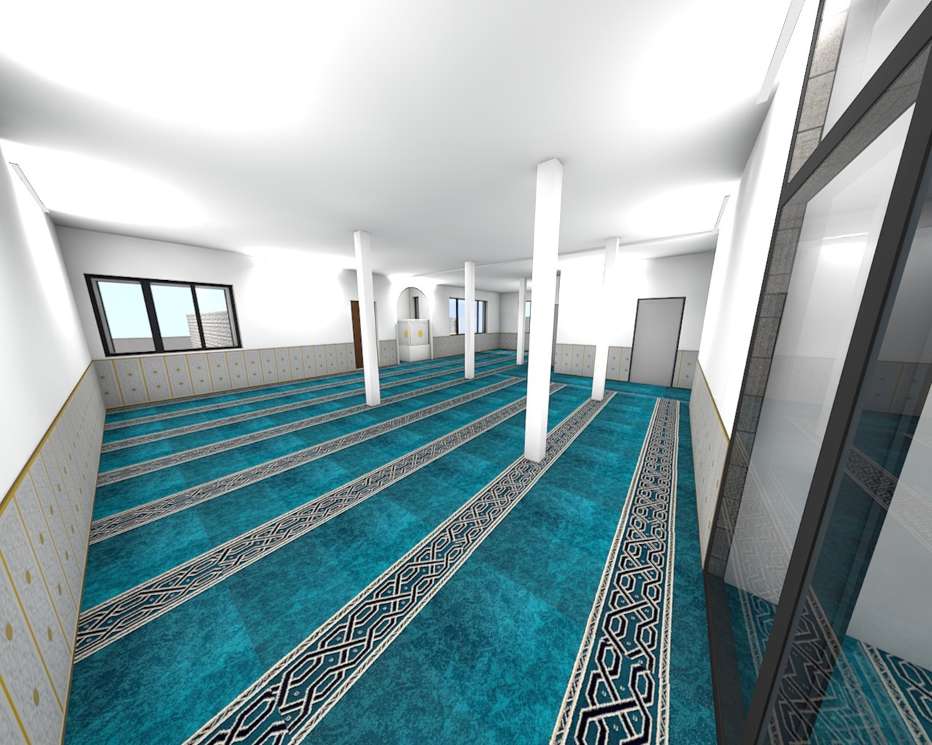 projet salle de prière vu du bureau