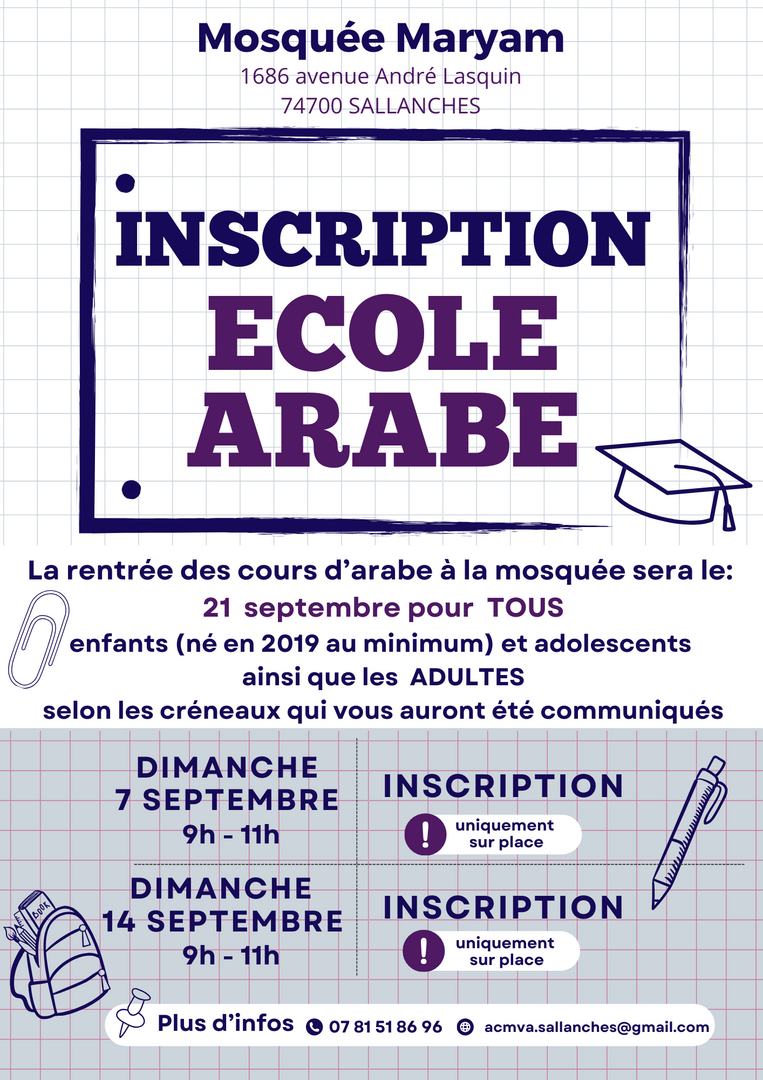 Inscription Cours arabe