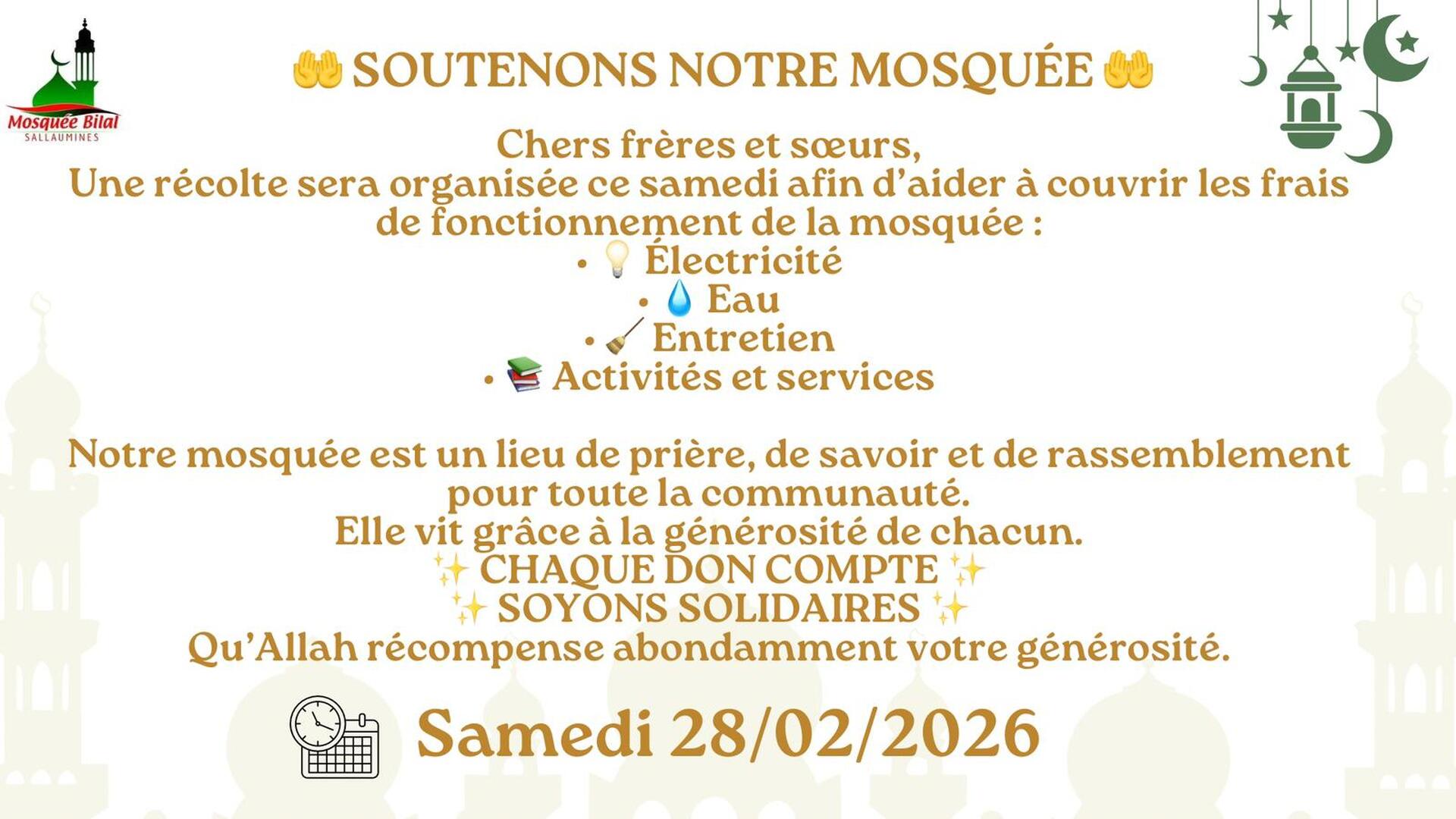Récolte exceptionnelle pour la mosquée